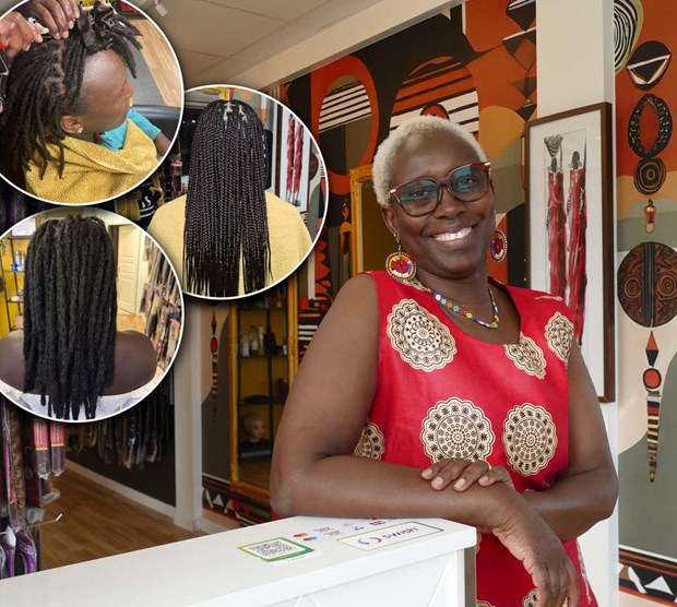 Jeniffer flätar in Afrika i Åkersberga Jeniffer flätar in Afrika i Åkersberga