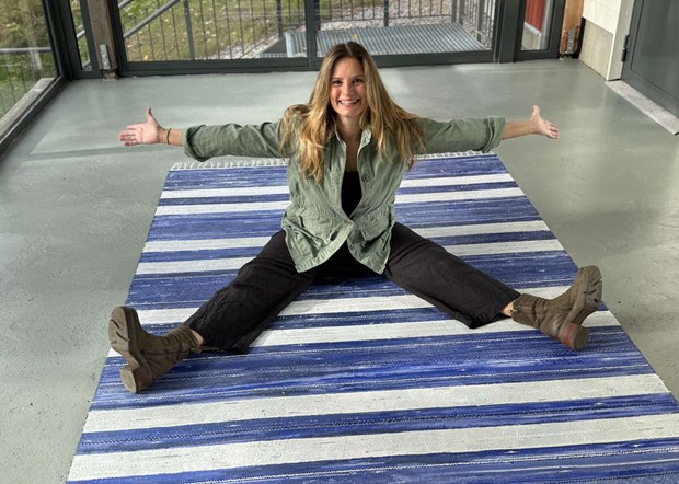 Konstnär målade matta i uterum Konstnär målade matta i uterum